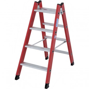 Диэлектрическая двухсторонняя стремянка KRAUSE 2х4 ступени, из алюминия Диэлектрическая двухсторонняя стремянка KRAUSE 2х4 ступени, из алюминия