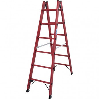 Диэлектрическая двухсторонняя стремянка KRAUSE 2х6 ступеней Диэлектрическая двухсторонняя стремянка KRAUSE 2х6 ступеней