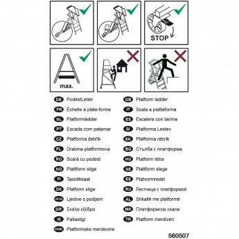 Наклейка "Информация о лестницах с платформой" KRAUSE 200242