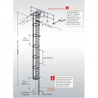 Стационарная лестница для зданий KRAUSE STABILO, оцинкованная сталь, 8,40 м Стационарная лестница для зданий KRAUSE STABILO, оцинкованная сталь, 8,40 м