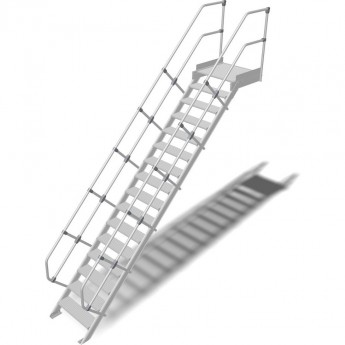 Трап с платформой стационарный KRAUSE 16 ступеней, ширина 1000 мм 45°