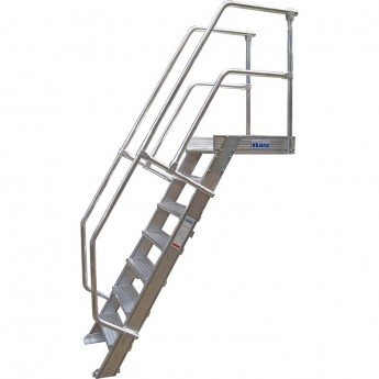 Трап с платформой стационарный KRAUSE 7 ступеней, ширина 1000 мм 60°